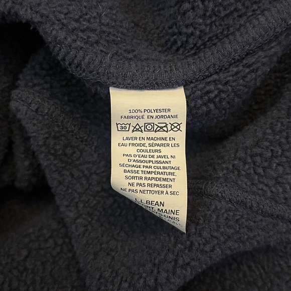 L.L. Bean Mens Size Medium Blue Fleece Zip Up Jacket Sweatshirt Slightly Fitted - Picture 5 of 7